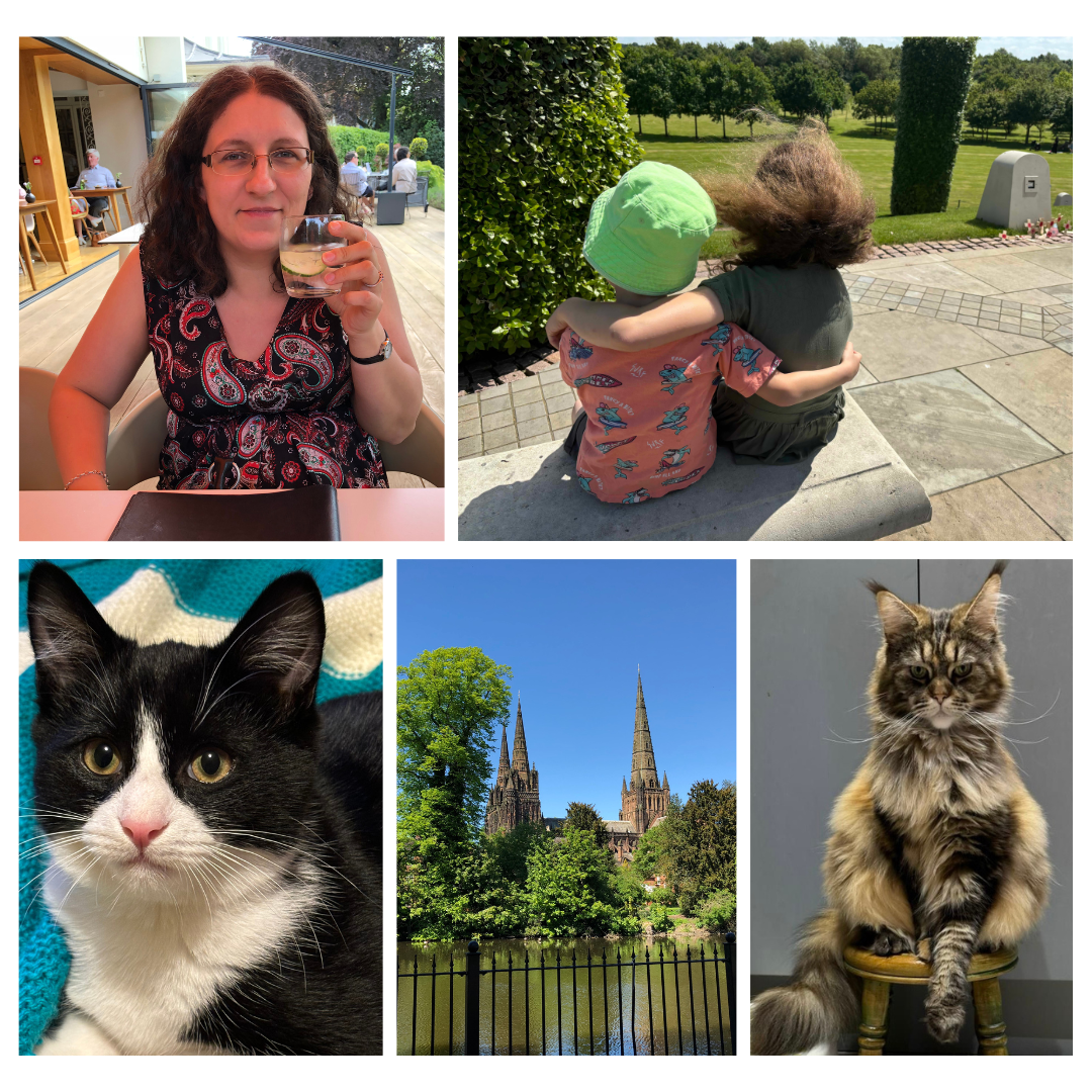 A photo collage of family, pets and Lichfield.